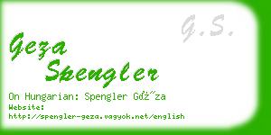 geza spengler business card